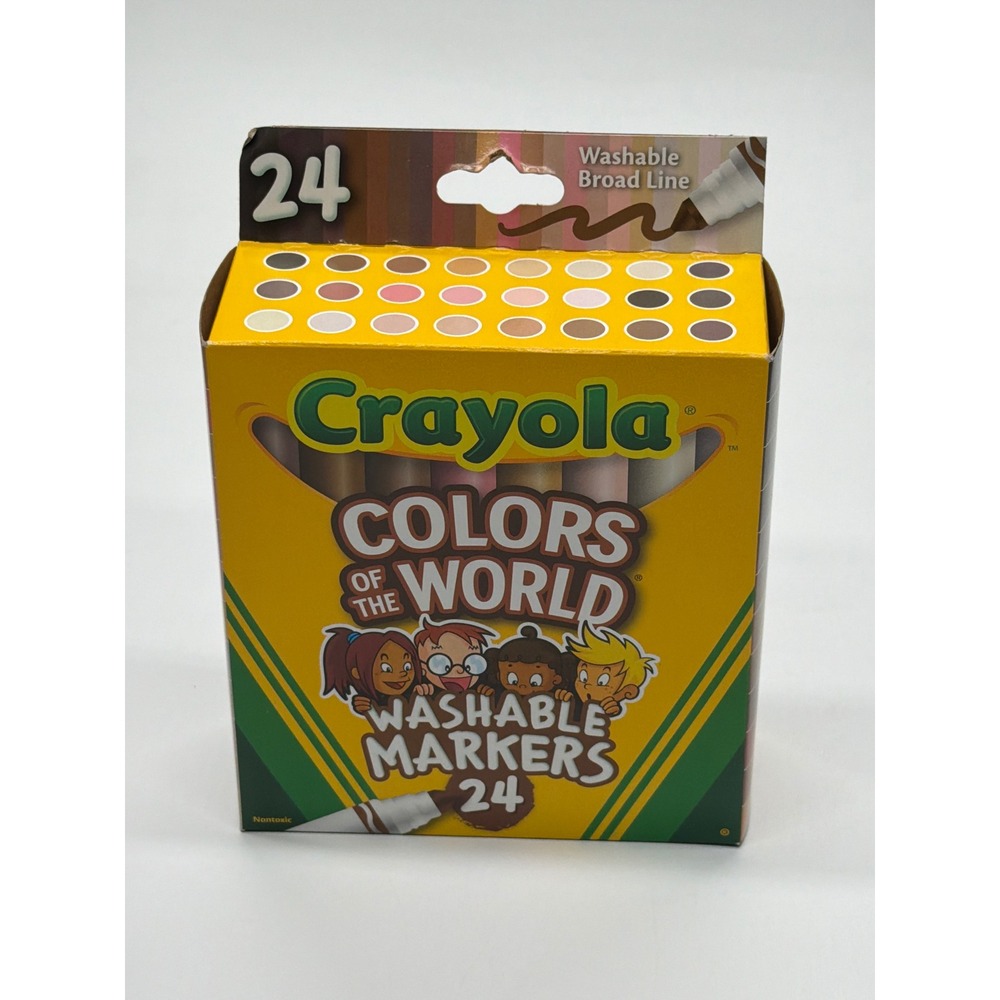 Crayola Colors of the World Washable Markers 24 Count Skin Tones Broad Line